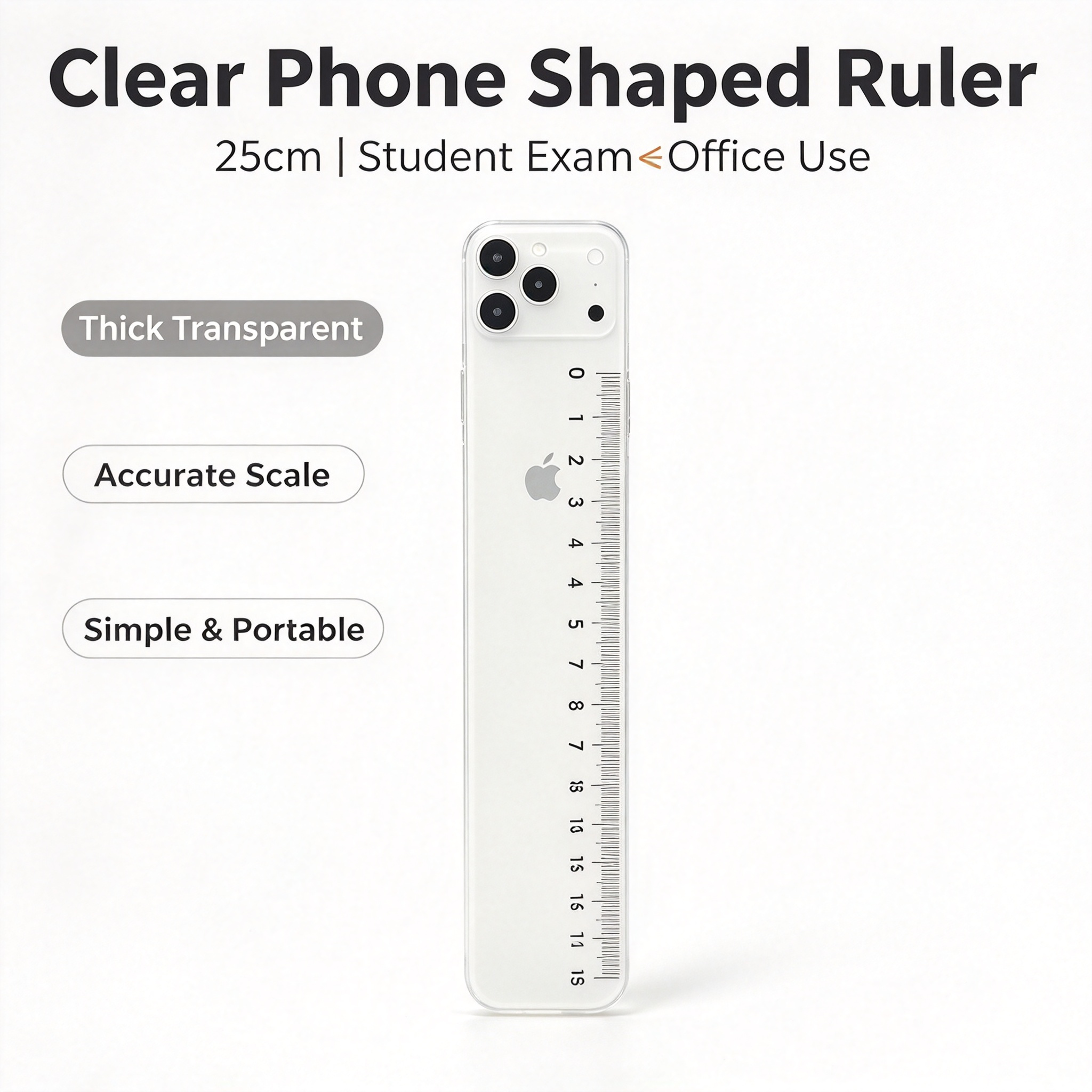 MOYIA Custom Logo 25cm Transparent Straight Ruler