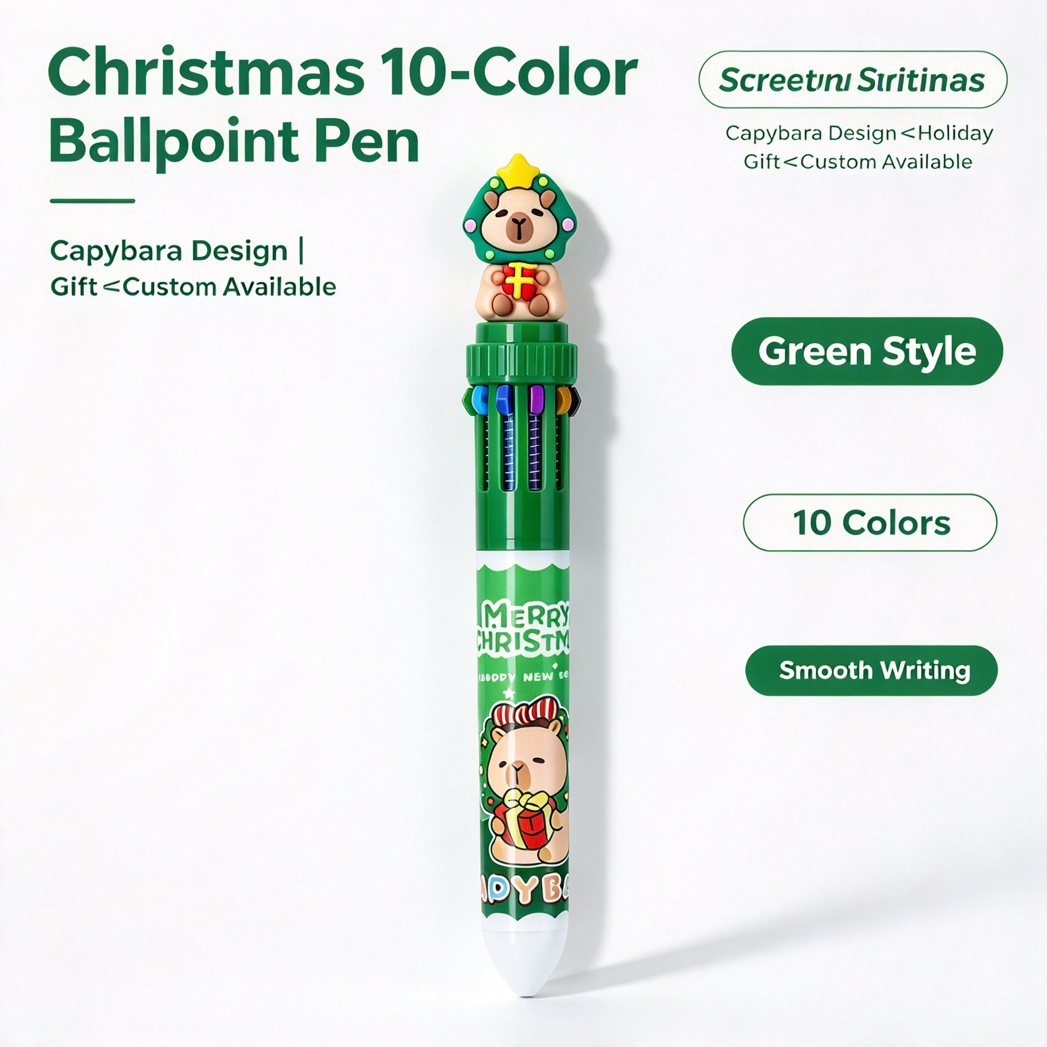 MOYIA Custom Logo Capybara Cartoon 10 Colors Ballpoint Pen