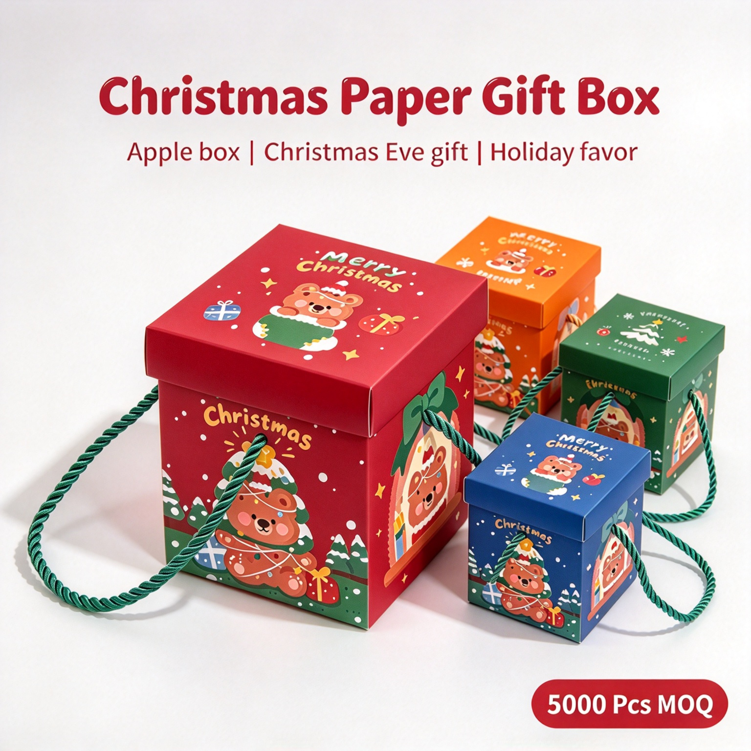 MOYIA Custom Logo Cute Paper Christmas Gift Box