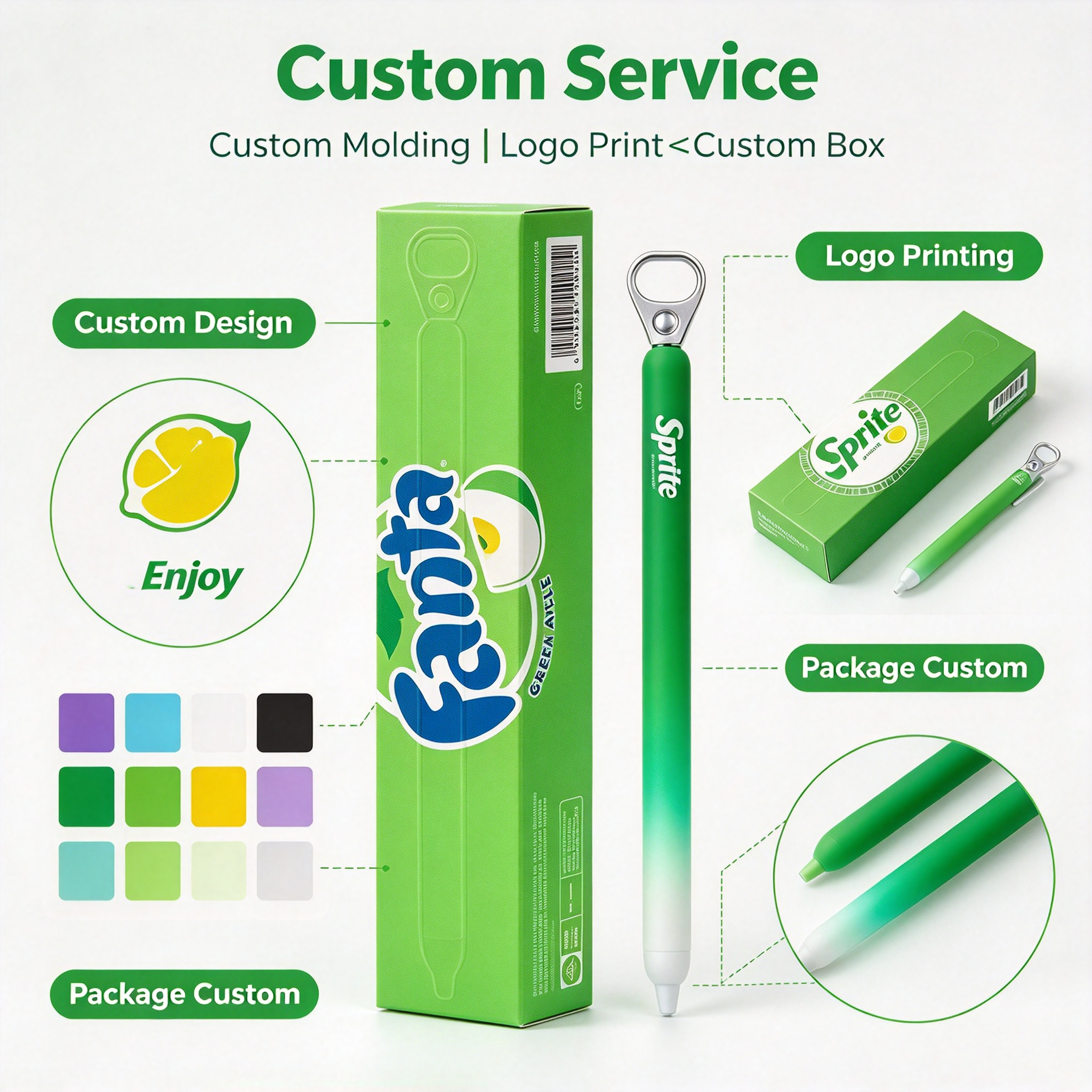 MOYIA Custom Logo Fanta Co-branded Pull Tab Gel Pen
