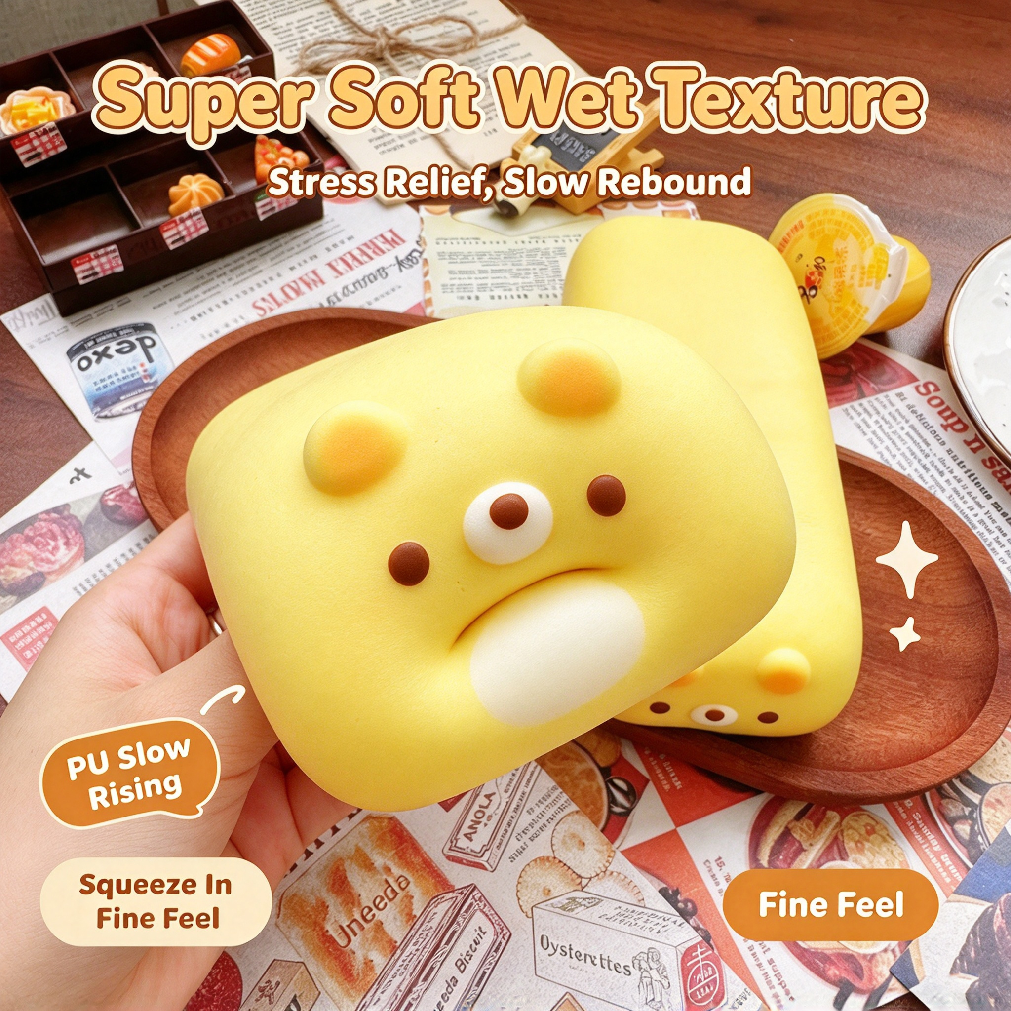 MOYIA Custom Logo Squishy Simulation Food PU Toy