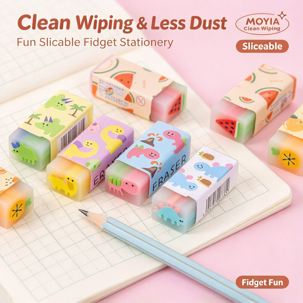 MOYIA Custom Logo Cuttable Football Shaped Eraser Creative Stationery Gift Bulk Wholesale