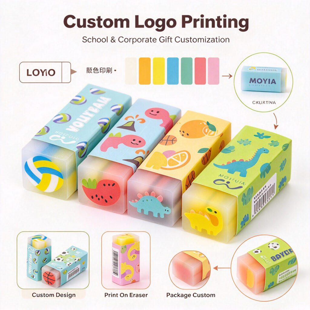 MOYIA Custom Logo Cuttable Football Shaped Eraser Creative Stationery Gift Bulk Wholesale