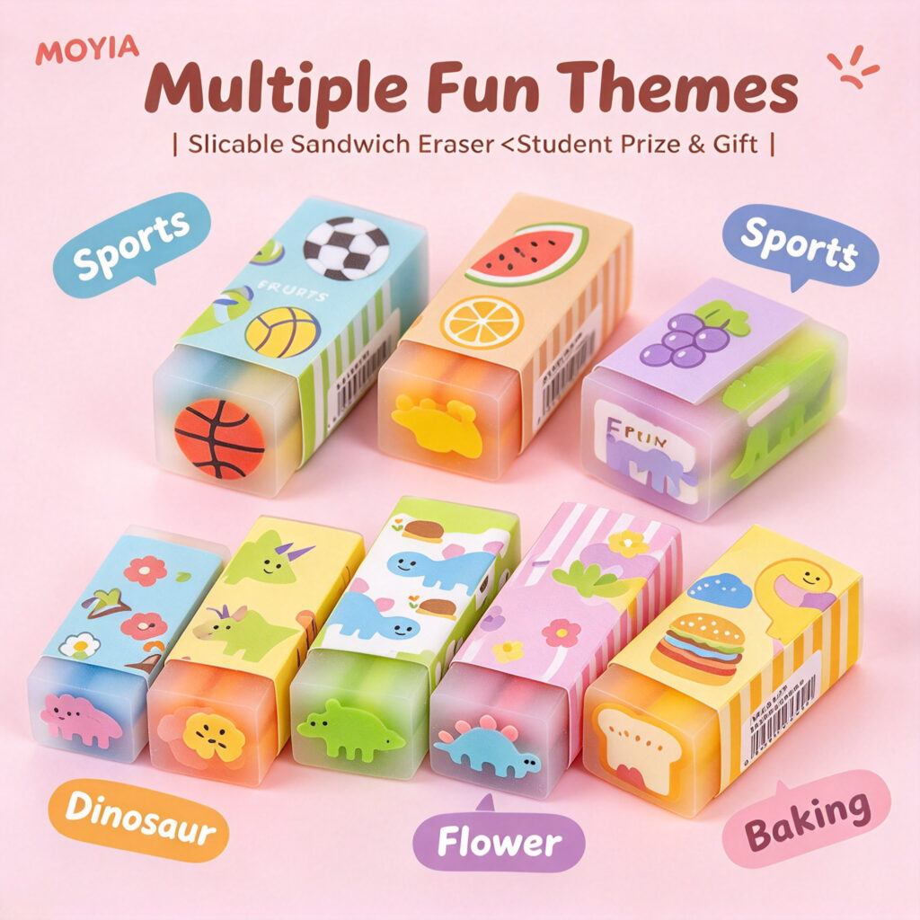 MOYIA Custom Logo Cuttable Football Shaped Eraser Creative Stationery Gift Bulk Wholesale