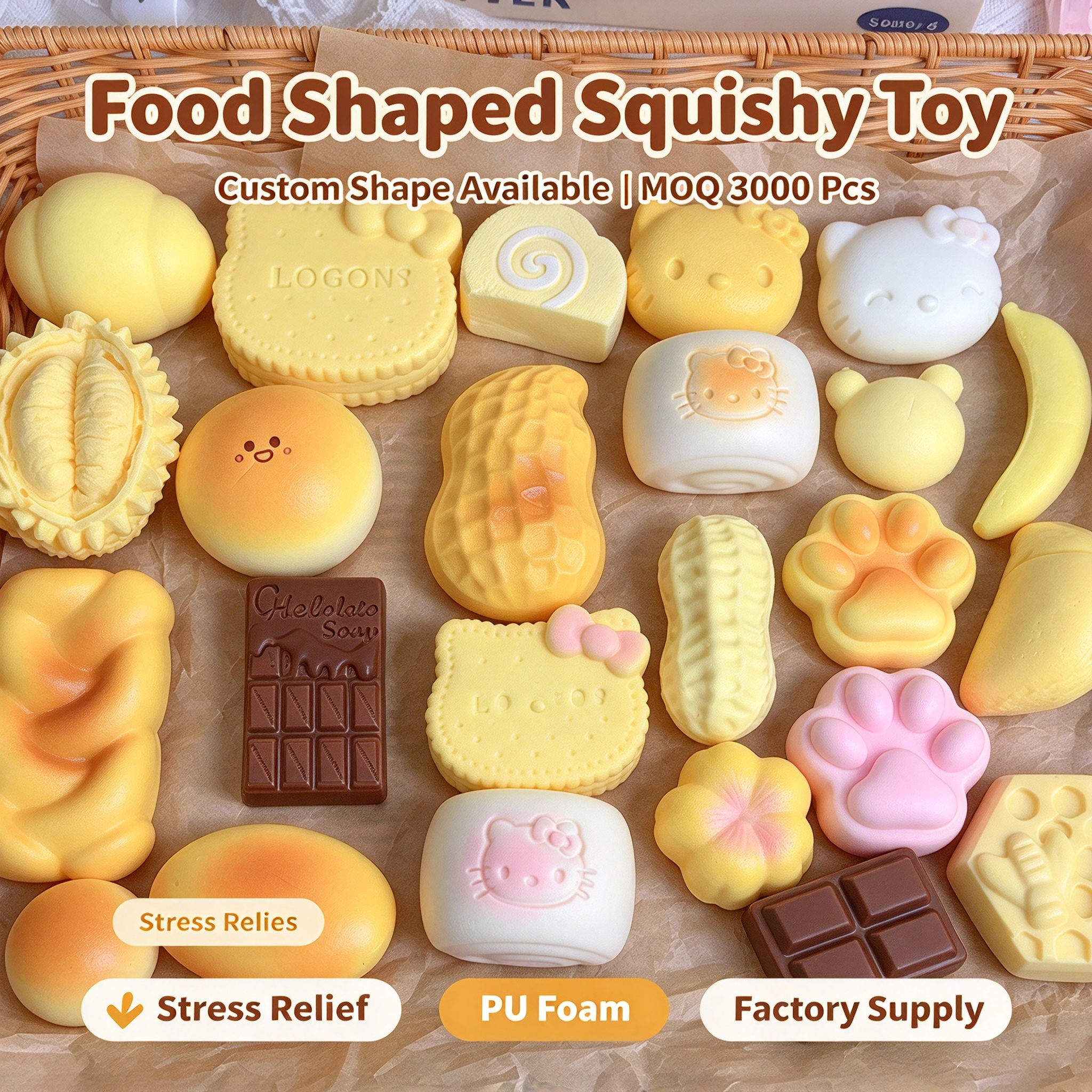 Simulation Soft Bread Squishy Fidget Toy