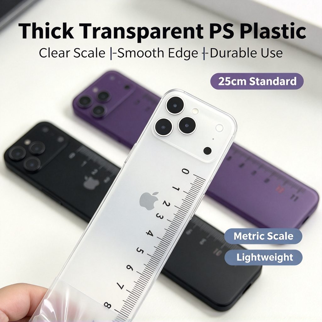 Custom Logo 25cm Transparent Straight Ruler — Bulk Wholesale