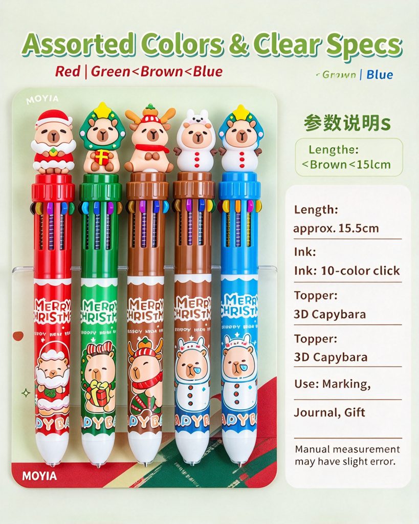 Capybara 10 Colors Ballpoint Pen - MOYIA custom wholesale