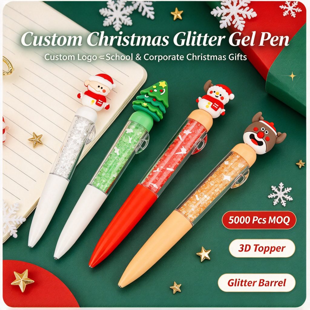 Custom Christmas Silicone Gel Pen — Bulk Wholesale & Logo Print