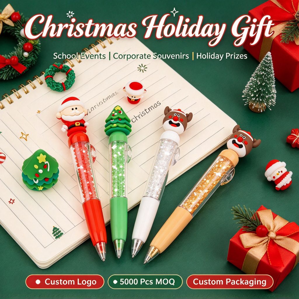 Custom Christmas Silicone Gel Pen — Bulk Wholesale & Logo Print