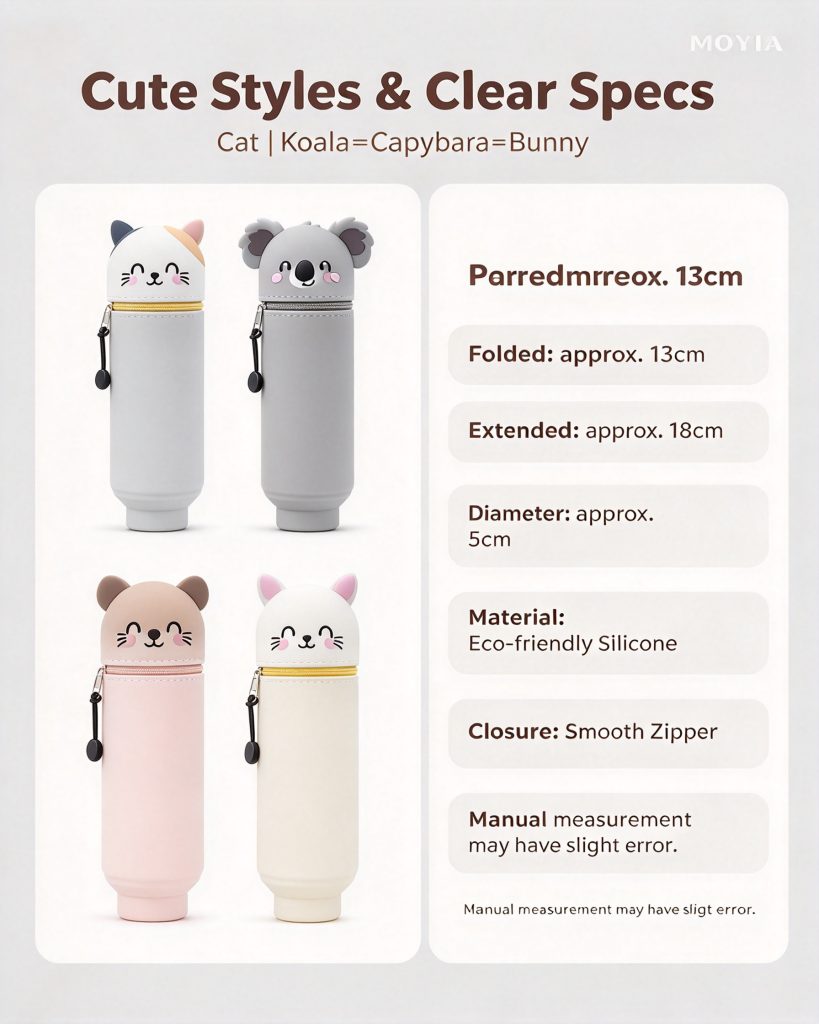 Custom Foldable Telescopic Silicone Pencil Case — Bulk Wholesale
