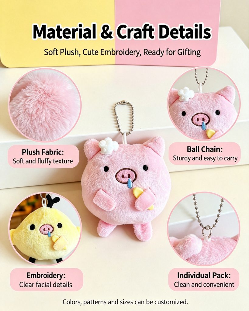 Pig Snot Chick Plush Keychain - MOYIA custom wholesale