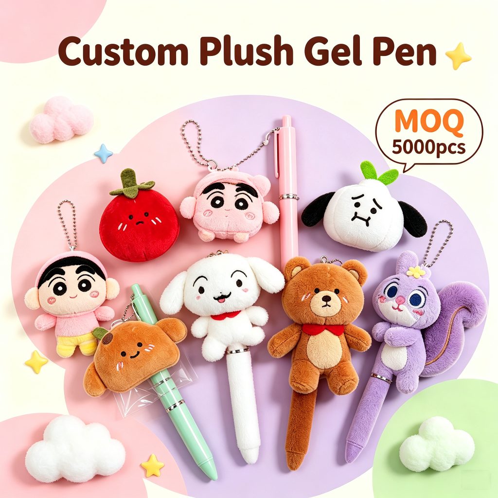 Custom Plush Retractable Ballpoint Pen — Bulk Wholesale & Logo Print