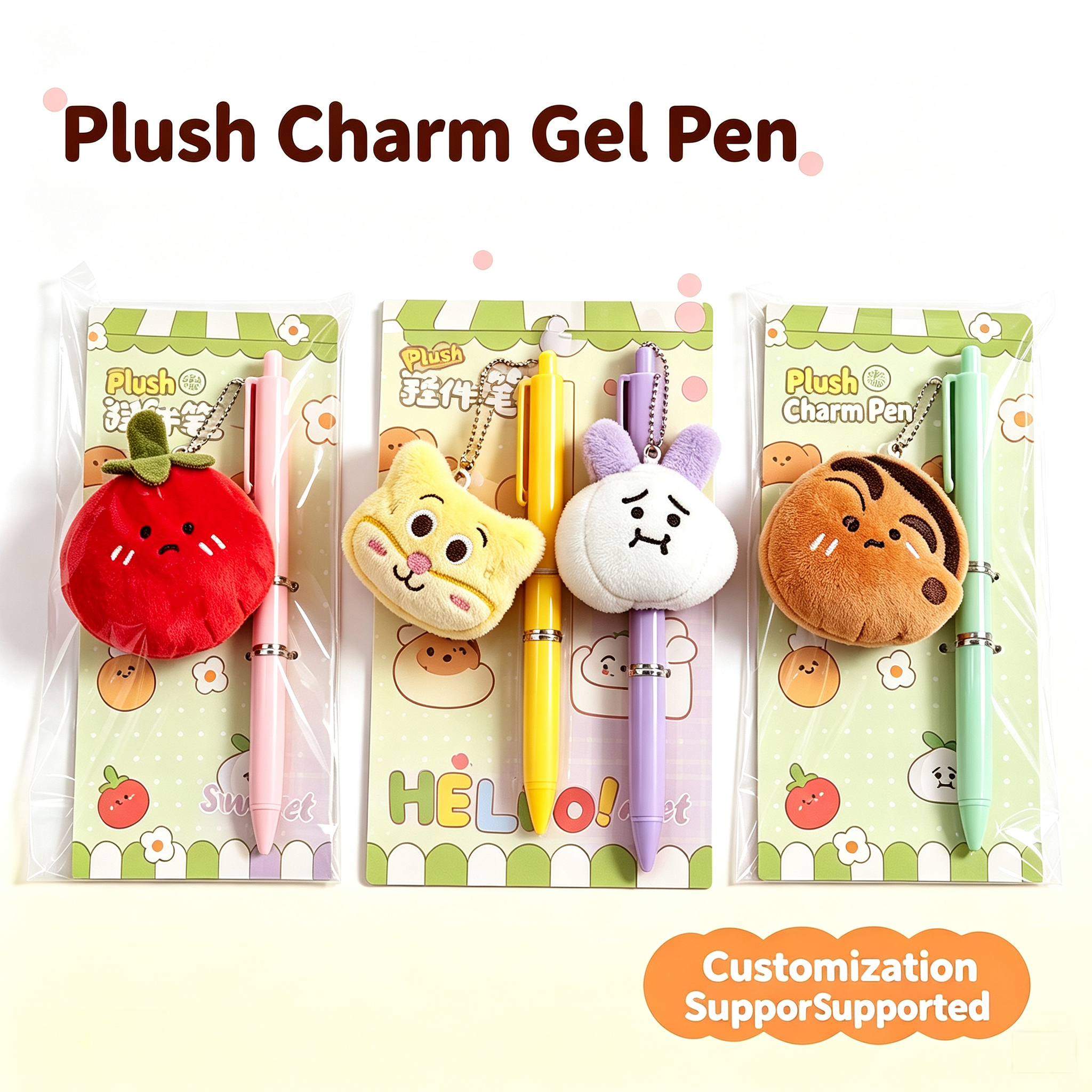 MOYIA Custom Print Logo Plush Retractable Ballpoint Pen image 5