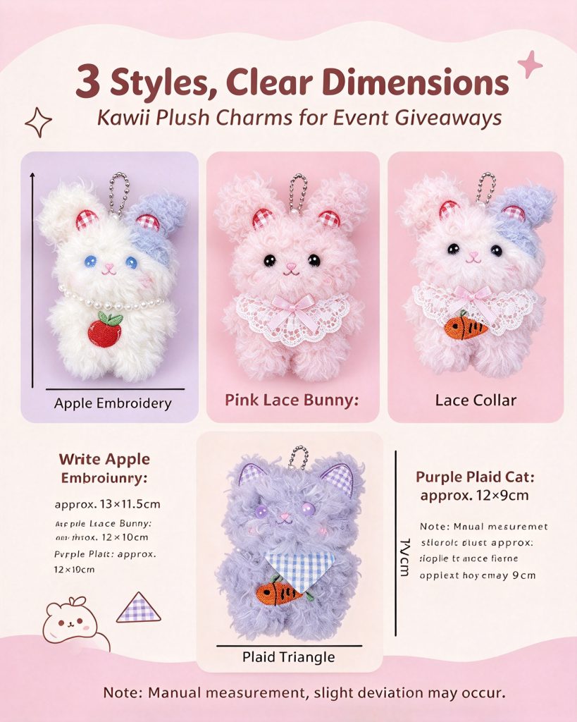 Custom Cute Rabbit Plush Keychain — Bulk Wholesale & Logo Print