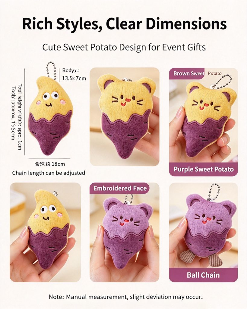 Custom Sweet Potato Plush Keychain — Bulk Wholesale & Logo