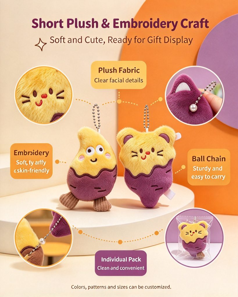 Custom Sweet Potato Plush Keychain — Bulk Wholesale & Logo