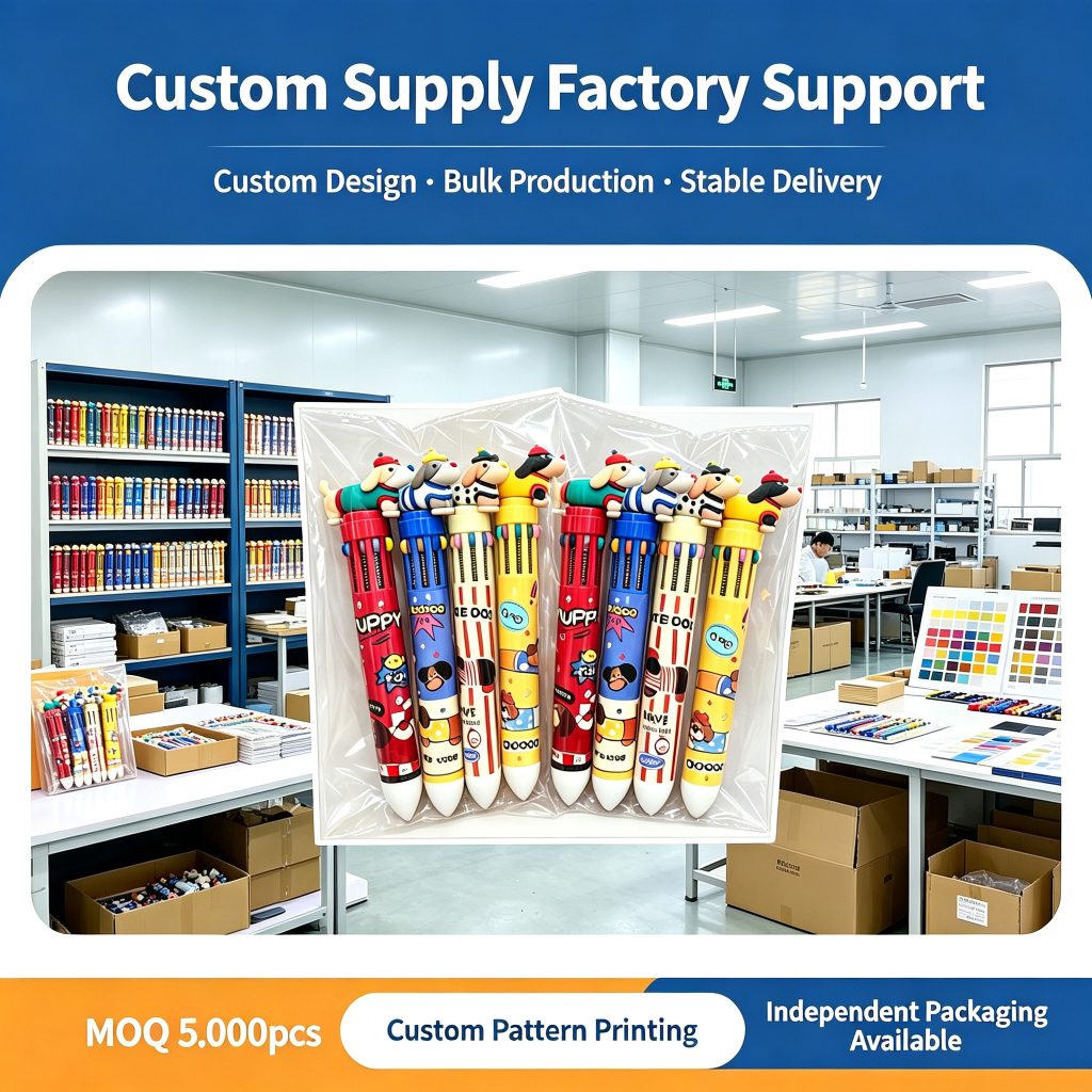 Custom Logo 10-Color Ballpoint Pen — Bulk Wholesale & Private Label
